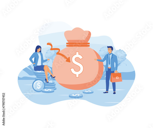 Cost optimization concept. Cost and income balance. Spending and cost reduction, while maximizing business value. flat vector modern illustration