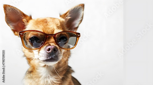 Dog wearing sunglasses, chihuahua © Jing
