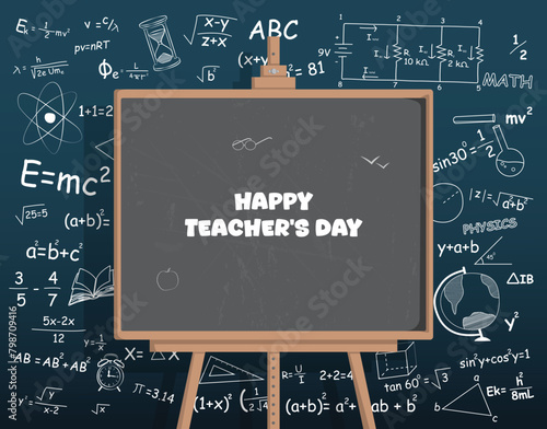 Hand drawn teachers' day poster template