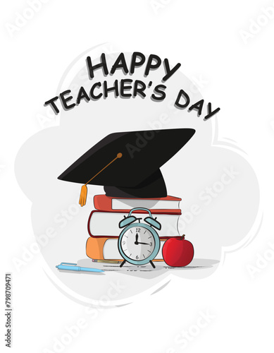 Hand drawn teachers' day poster template vector