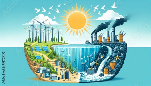 Ecological disaster concept, environmental pollution, climate change, warming due to CO2 emissions