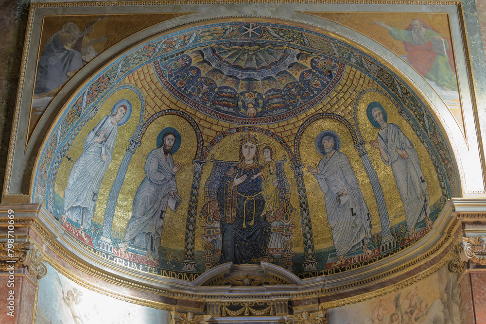 Mosaic in the Apse of Santa Francesca Romana. Roman Forum. Rome, Italy Mosaic in the Apse of Santa Francesca Romana. Roman Forum. Rome, Italy
