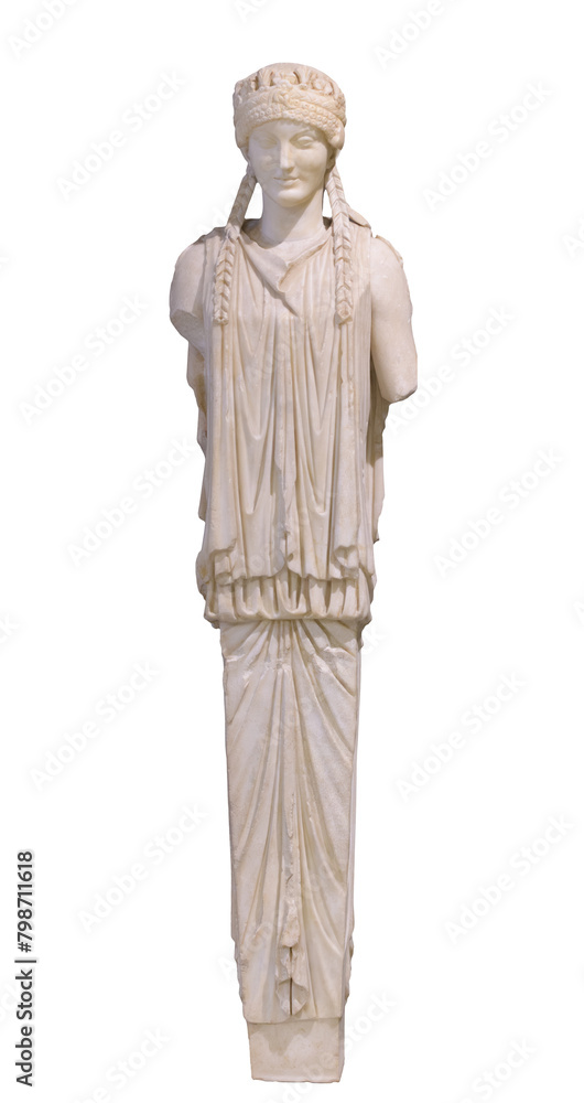 Herm of a Caryatid, Roman, Augustan era, marble.