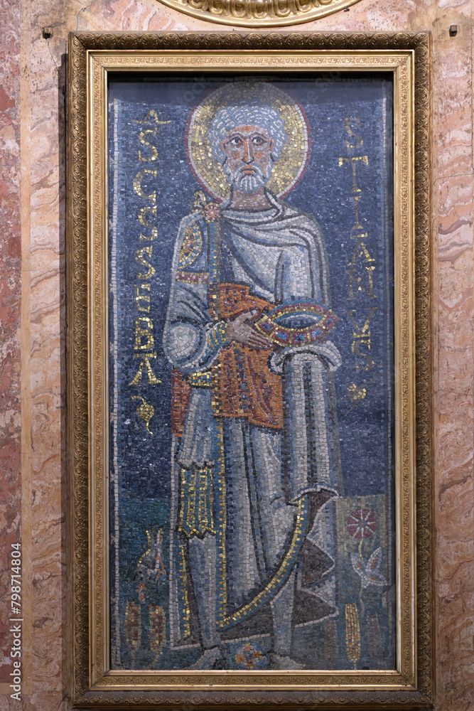 Mosaic of Saint Sebastian. San Pietro in Vincoli in Rome, Italy