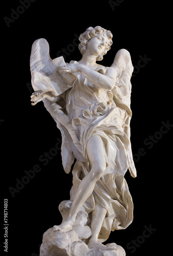 Angel with the Superscription by Bernini in Sant'Andrea delle Fratte (Saint Andrew of the Thickets). Rome, Italy. photo