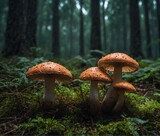 Edible mushrooms in the forest, Bieszczady, Poland