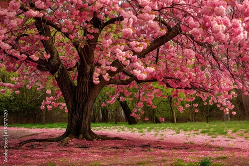 Floral Landscape. Cherry Blossom Explosion in Hurd Park with Japanese Influence photo