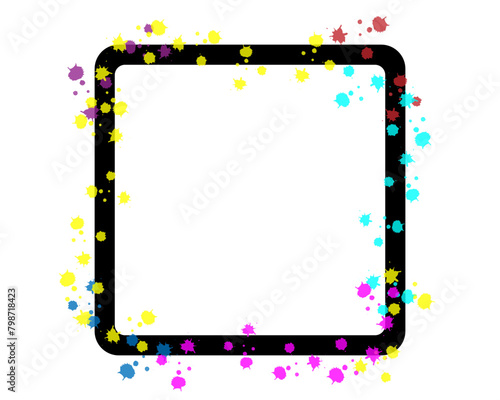 square frame with colorful paintbrush © Sigit