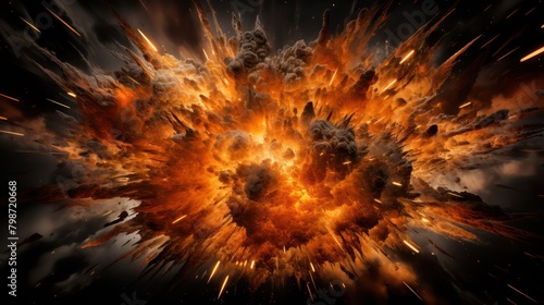 powerful explosion engulfs an urban cityscape UHD WALLPAPER
