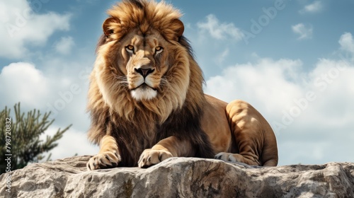lion sitting majestically UHD WALLPAPER