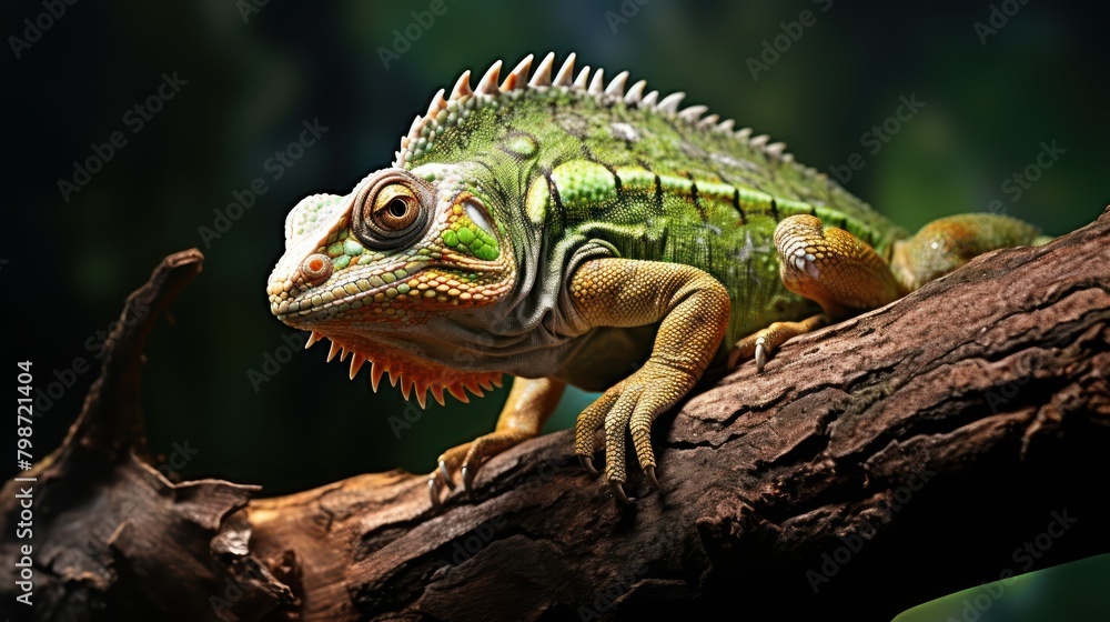 Fototapeta premium profile portrait of a chameleon Chamaeleonidae UHD WALLPAPER