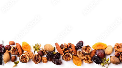 Figs fruitdates and dried apricots isolated on white