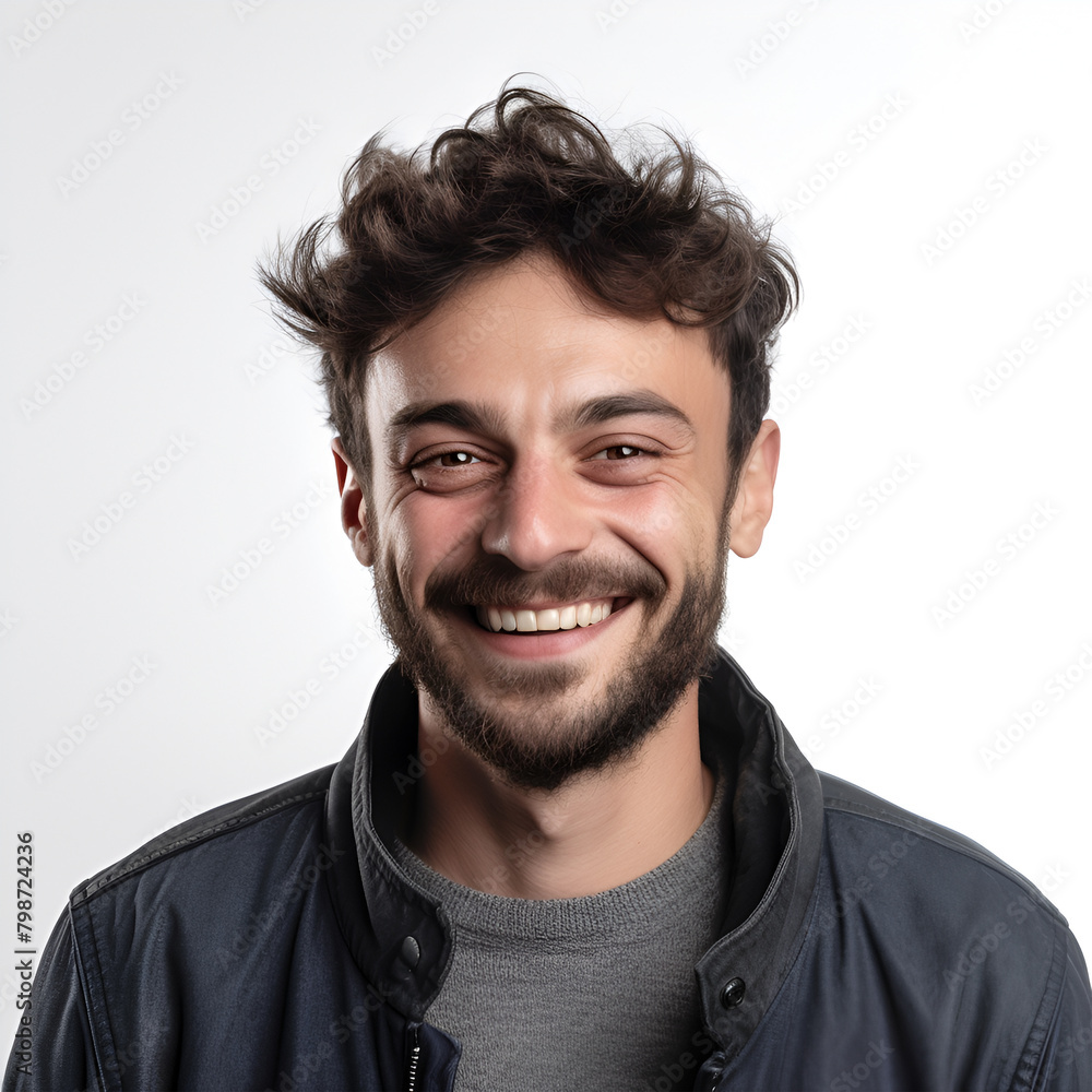 Closeup of happy smiling guy looking at camera isolated on white background Closeup of happy smiling guy looking at camera isolated on white background