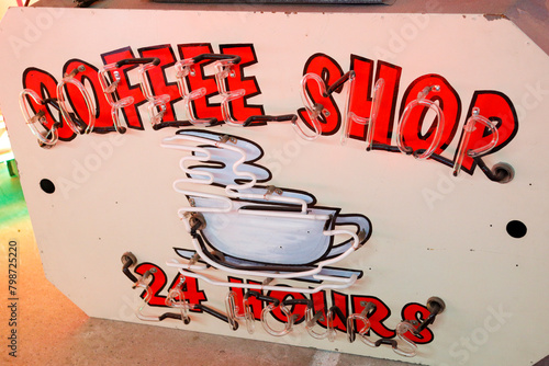 Calabasas, California. Vintage coffee shop sign.  photo