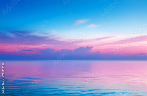 Beautiful sunset over the sea. Colorful sky and sea. Generative AI