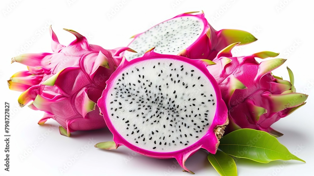 dragon fruit or pitaya on white background, Generative AI, dragon fruit or pitaya on white background, Generative AI,