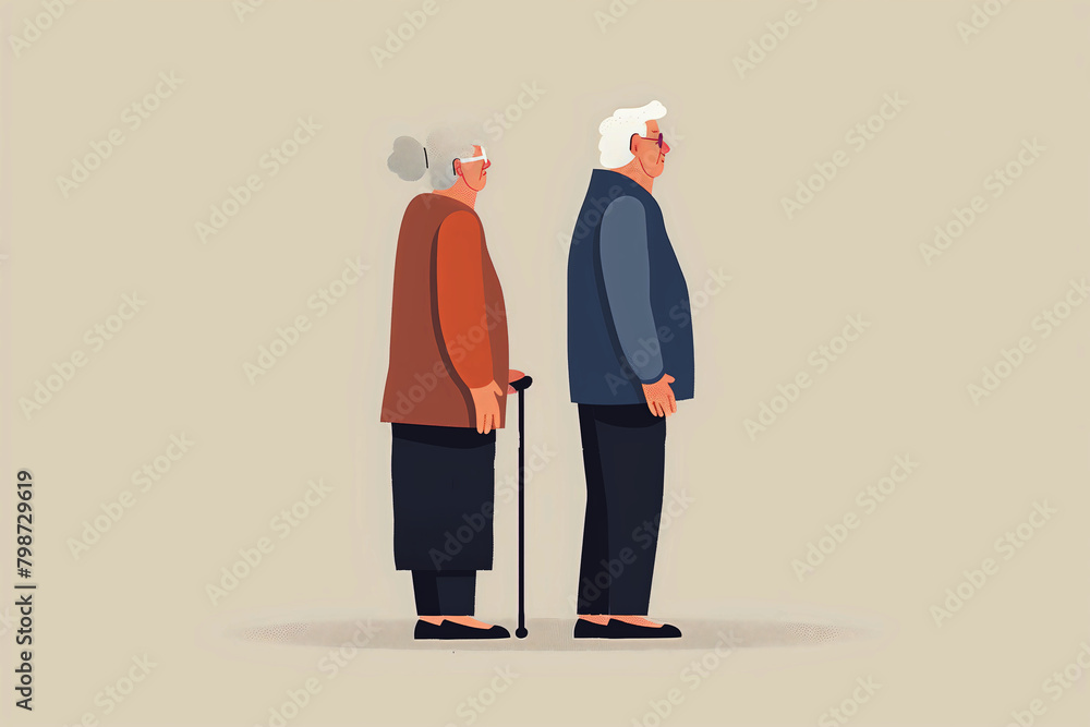Couple of elderly woman and man in advanced age in love Couple of elderly woman and man in advanced age in love