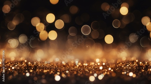 Golden glitter texture with blurred lights background © narak0rn
