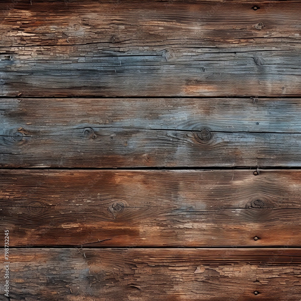 Naklejka premium Time-Worn Patina of Old Wood Texture Panoramic