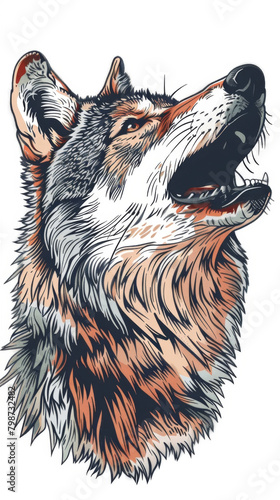 Stylish Wolf Design Art for T-Shirt  Majestic Canine photo