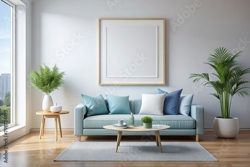 Living room blank frame mockup