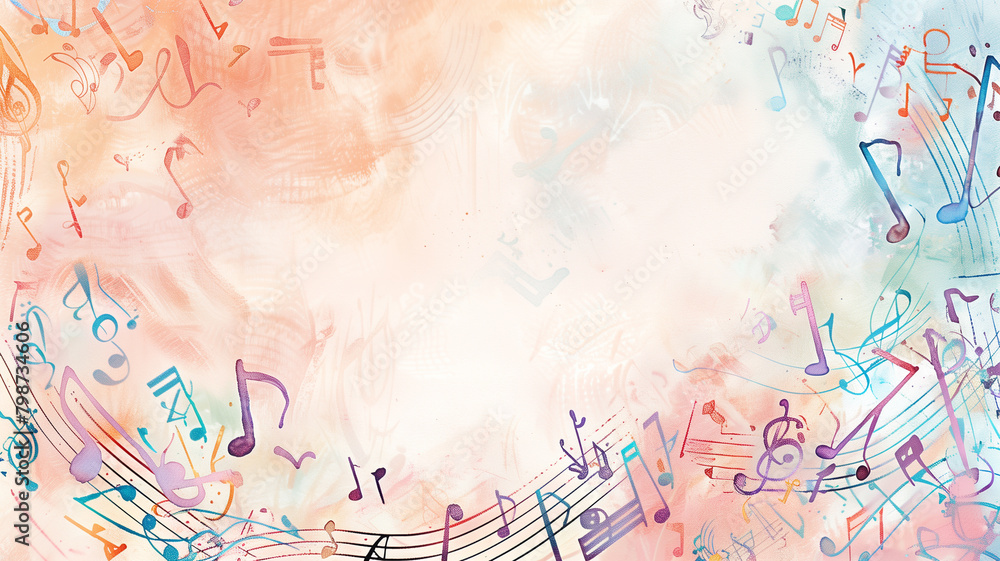 Obraz premium Abstract music notes art. 