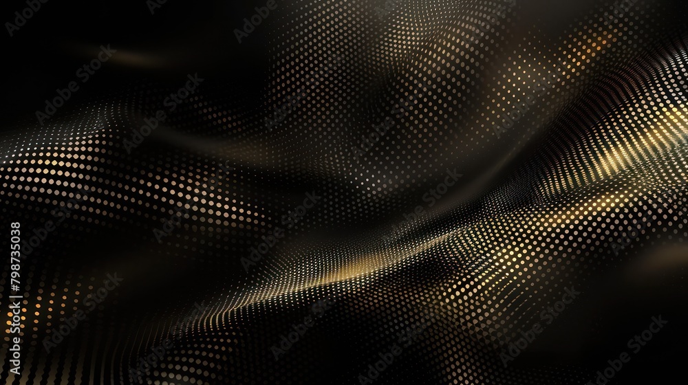 Golden wave halftone dark color illustration background. Golden wave halftone dark color illustration background.