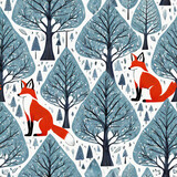 여우와 나무 패턴
