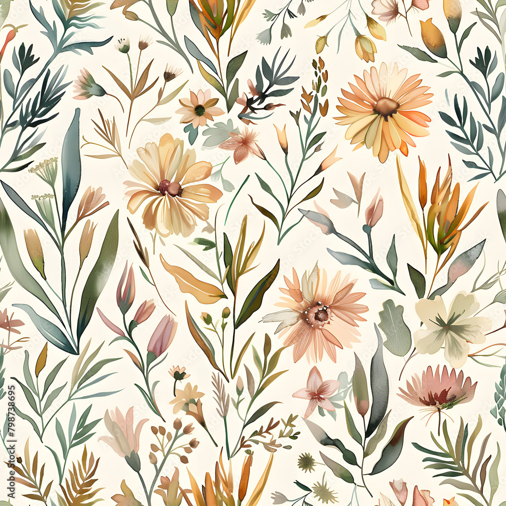 Abstract botanical art seamless pattern background. Abstract botanical art seamless pattern background.