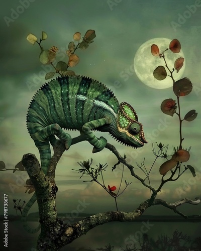 A chameleon changing colors, symbolizing the Gemini ability to adapt to different situations ,