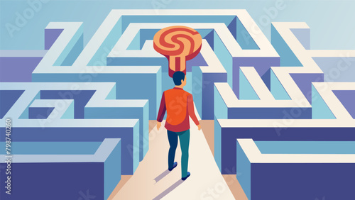 A person walking through a maze with blurred walls representing the confusion and disorientation that can occur with identity changes due to brain.
