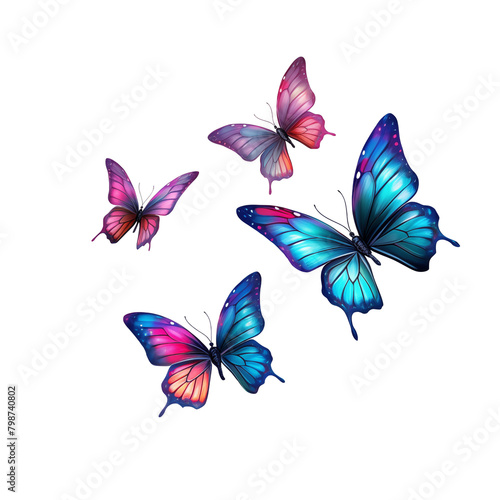 Beautiful butterflies flying in flocks © Daranrat