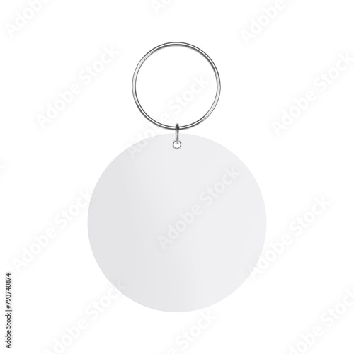 Round key tag mockup, blank cat and dog id tag name pendant necklace collar mockup, 3d illustration