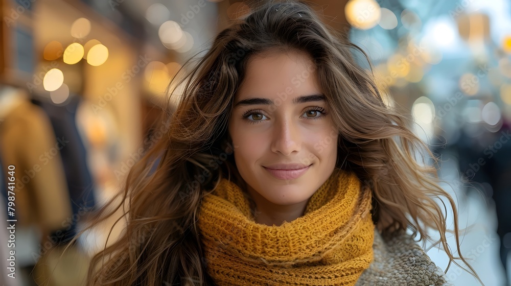 Young woman shopping at a shopping mall in wintertime Young woman shopping at a shopping mall in wintertime