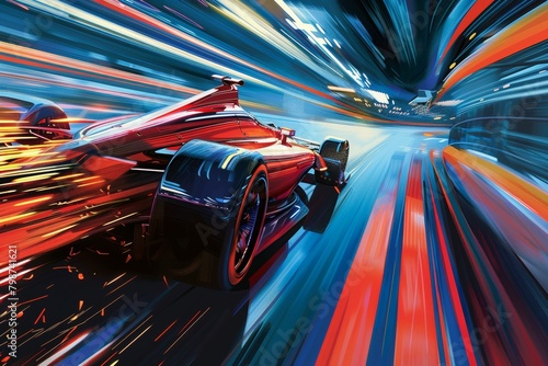 High-Speed Racing Car Illustration