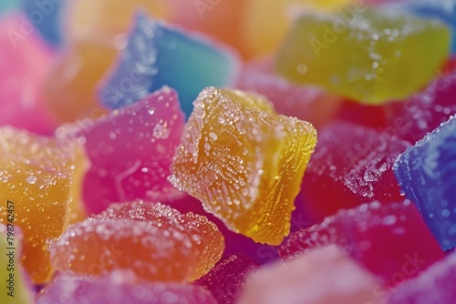 Sweet Candy. Colorful Candies, Jelly and Marmalade with a Closeup Focus