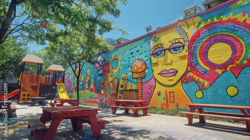 Wallpaper Mural Enhancing community spaces through vibrant graffiti art, fostering unity and creativity among residents. Torontodigital.ca