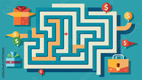 A maze with one path labeled impulse buying and the other thoughtful purchases depicting the struggle between emotional and rational spending.