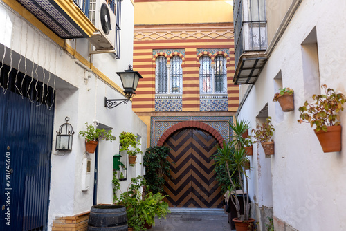 Traditional andalusian façade in Sanlúcar de Barrameda (Cádiz) photo