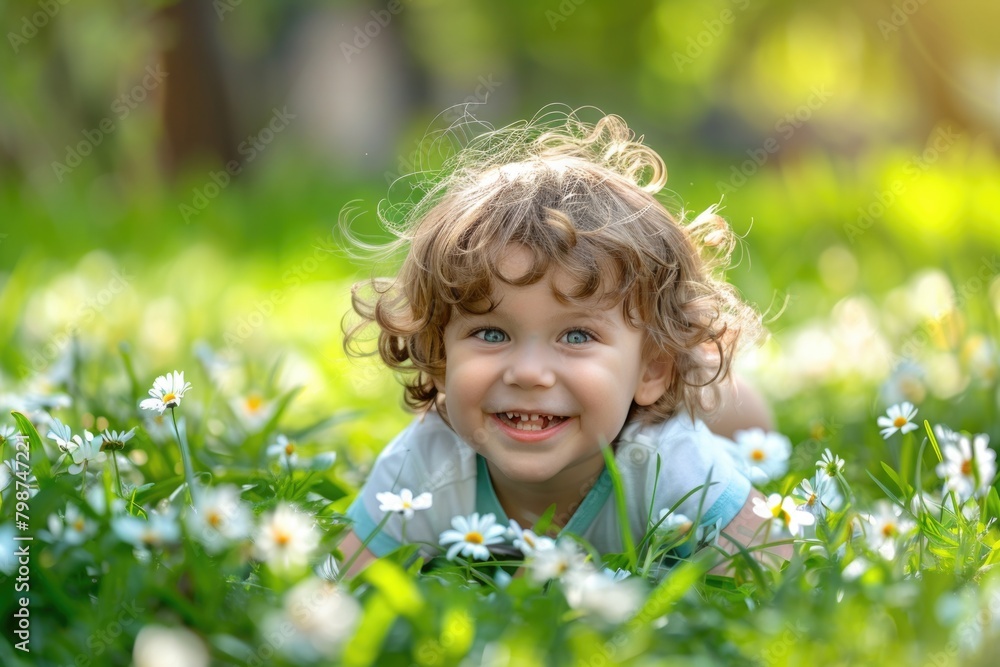 Outdoor Play. Happy Children Enjoying Springtime Fun in Green Park Outdoor Play. Happy Children Enjoying Springtime Fun in Green Park