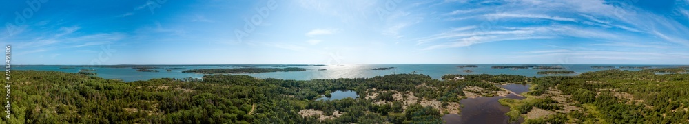 Areal panoramic view from the Finnish archipelago, Åland island, Finland Areal panoramic view from the Finnish archipelago, Åland island, Finland