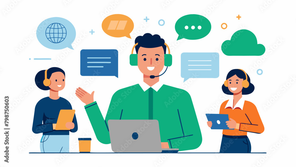 The company offered alternative communication ods for nonverbal applicants such as written responses or sign language interpreters.. Vector illustration The company offered alternative communication ods for nonverbal applicants such as written responses or sign language interpreters.. Vector illustration