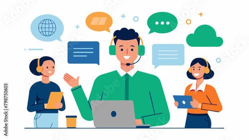 The company offered alternative communication ods for nonverbal applicants such as written responses or sign language interpreters.. Vector illustration