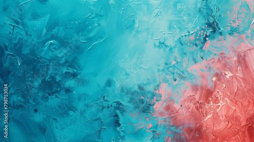 Aqua blue and coral, abstract background, styled for tropical contrast and a vibrant ambiance photo