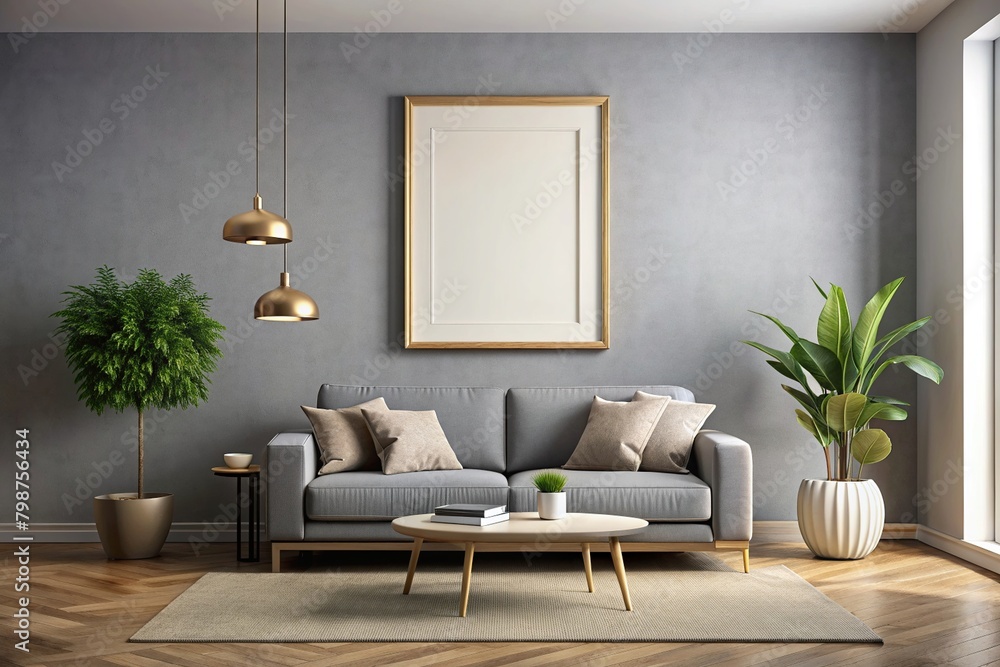 Living room blank frame mockup Living room blank frame mockup