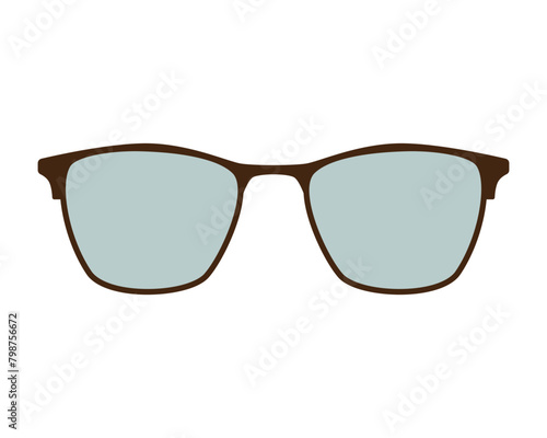Men's glasses in clip art style. Classic stylish glasses. Isolated vector illustration for your design