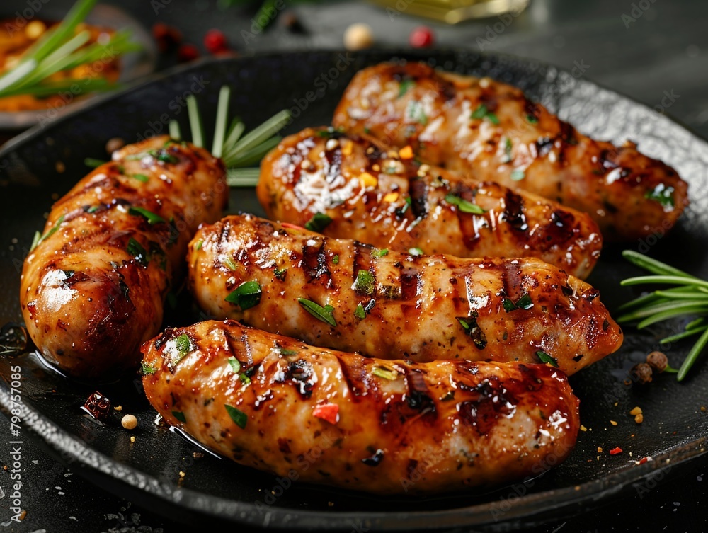 Add a touch of elegance to your meal with our gourmet chicken sausages, digital photography