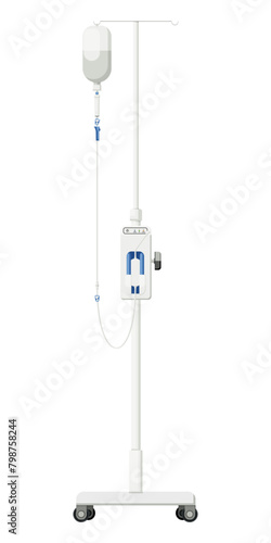 Blood Fluid Infusion Warmer, medical device used to warm blood and intravenous (IV) fluids before administered to patient. Flat design
