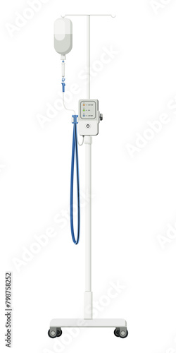 Blood Fluid Infusion Warmer, medical device used to warm blood and intravenous (IV) fluids before administered to patient. Flat design