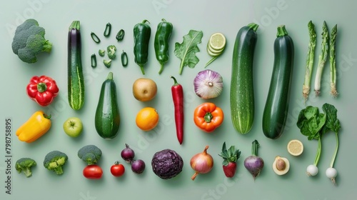 Vegetables Fruit. Fresh Produce for a Healthy Diet with Essential Vitamins